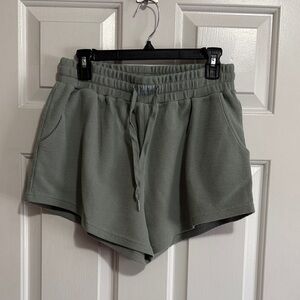 Comfrt Women's Green Waffle Knit Shorts